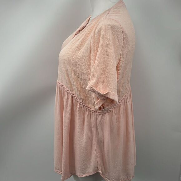 New Directions peach short sleeve top size 1X curvy - Picture 3 of 5